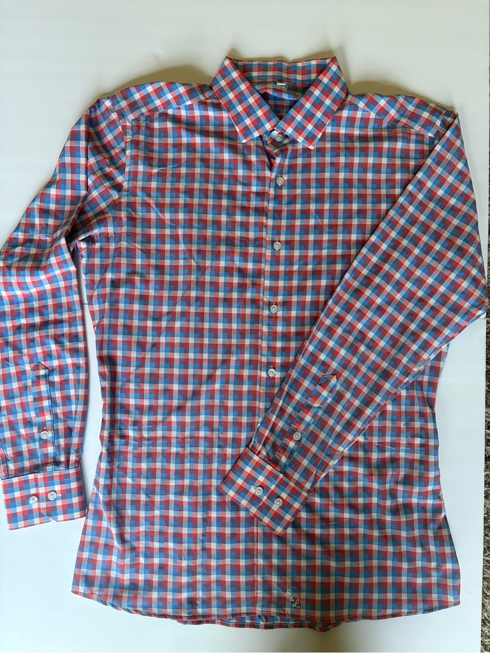 State & Liberty Athletic Performance Button Down XL Red Blue Maroon Gingham